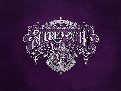 Sacred Oath / Logo design illustration lettering logo tattoo typography