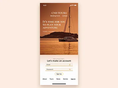 Mobile Sign Up - Daily UI #001 background blur clean daily ui 001 log in mobile ui navigation sign up simple travel ui