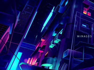 Mirage_series_03 blade runner bladerunner city futur illustration light logo neon retro syfy vector