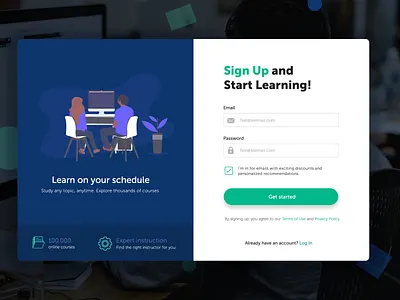 Signup form branding dailyui 001 debut flat illustration minimal shot ui ux vector web website