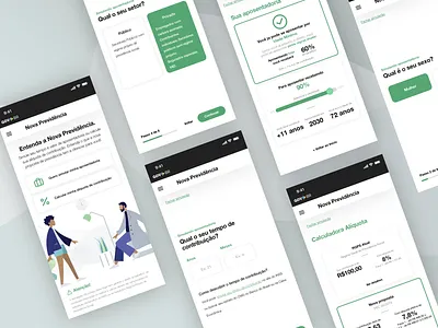 Brazil social security calculator - Mobile calculator ui design government mobile product pwa social ui ui ux ux design web