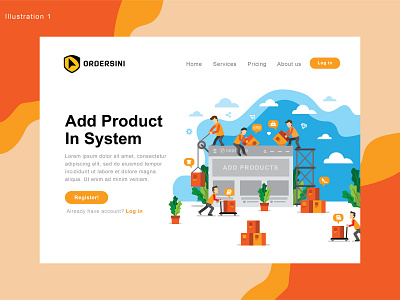 UI illustration for ordersini.com app apps apps design design graphic graphicdesign illustrator landing page logo ui ui pack ux ux ui website