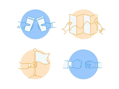 Workplace Icons branding career coffee hands icons illustration work