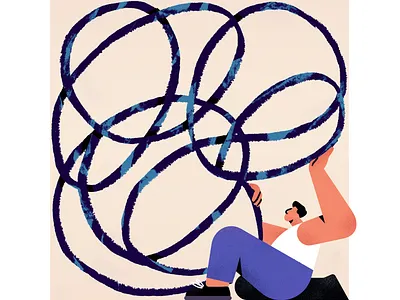 Worried Mind anxiety brasil brazil colors design editorial illustration product texture ui vector