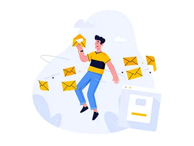 Mail 2d character character art character creation design illustration mail message vector