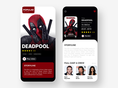 Movies App Concept app card design fashion ios movies ui ux 设计