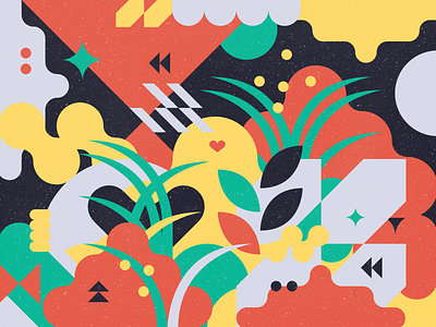 Hidden colorful design easter easter egg flat geometric hide and seek illustration leaf plants vector