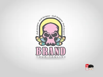 Skull creative logo adobeillustrator brand branding creative design design designer esport esportlogo icon illustration logo logo 2d logo for sale logos logos idea mascot skull vector