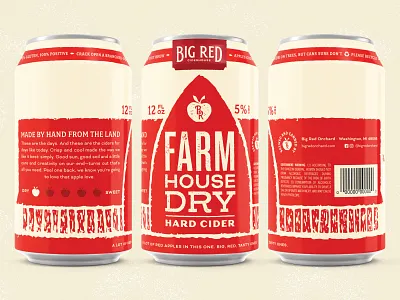 Big Red Orchard - Unused Concept #2 apple branding cider design hand lettering hard cider illustration lettering logo michigan orchard packaging type typography