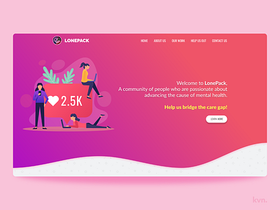 Lonepack - Landing Page Concept branding figma fluid design gradient background gradient color home page home page design illustrator interface design landing page landing page concept landing page design layout layout design ngo ui ui web design user inteface website website concept