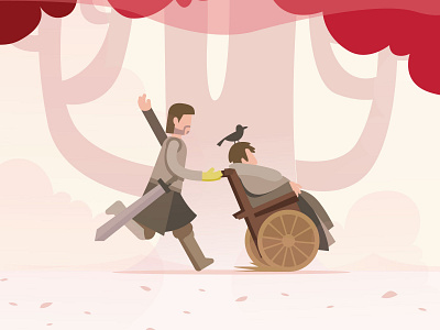 Got1 : the things I do for love 2d art brandon games got happy jaime lannister red stark thrones tree wheelchair