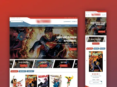 Comics sale website mobile responsive ui web design web web design