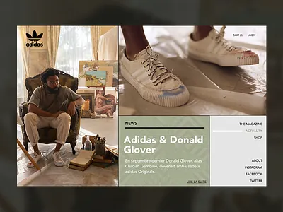 Adidas & Donald Glover adidas design landing magazine minimal simple style ui urban ux valentin semes web webdesign webpage website