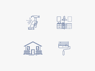 Rector Construction Icons blue icon construction construction company construction icons hammer house icons paint remodeling