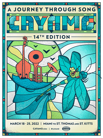 2022 Cayamo Event Branding adobe illustrator adobe photoshop branding design graphic design illustration stained glass