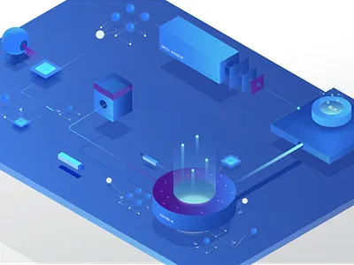 Machine Learning Illustration illustration isometric
