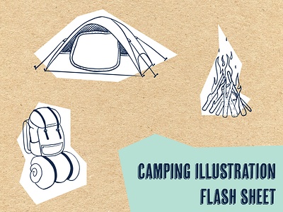 Coming soon! Camping Illustration flash sheet backpack backpacking campfire camping glamping hiking illustration leave no trace outdoors tent vector