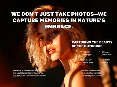 NatureFrames landing page photography ui uiux web site design