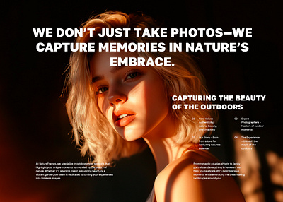 NatureFrames landing page photography ui uiux web site design