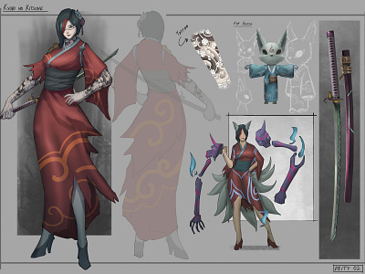 Kyubi No Kitsune character color concept design drawing games illustration