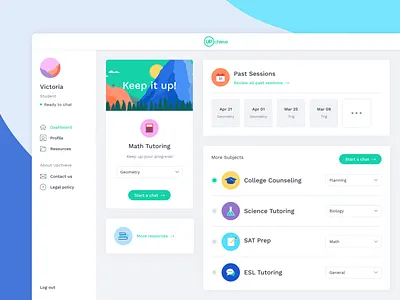 Education App Dashboard app dashboard education tutor ui ux
