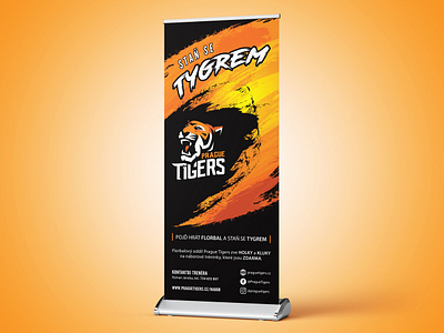 Prague Tigers roll-up ad ad campaign ads branding czech design floorball orange prague roll roll up roll up roll up banner sport sport branding sport design sport team team tiger tigers