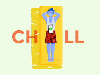 Summer app beach doodle floating illustration illustrator man mobile people pool summer summer camp summer flyer vacation vector