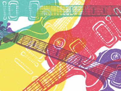 Guitars background epiphone guitar guitarist illustration les paul pen and paper