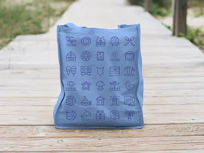 Made By Made | Line Icons – Beach beach food and drinks icons illustrations infographics line icons marine animals ocean summer symbols ui ux vector water sports