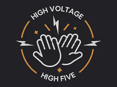 High Voltage High Five badge design dribbble electric logo monogram voltage