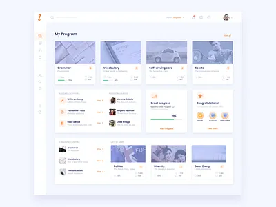 Language Learning Platform badges card color pallete dashboard language language learning material saas teachers