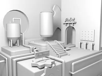 c4d练习建模 白模 c4d