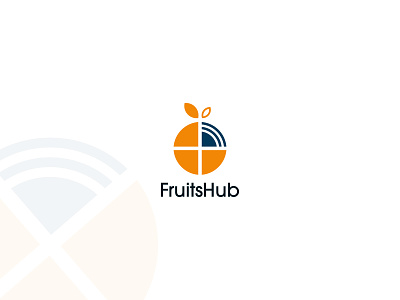 FruitsHub Logo Design brand identity branding designer flat logo fruit icon fruit logo fruit point fruit sell center fruit seller fruit shop fruits fruitshub hub logo logo design minimal modern network simple icon vector