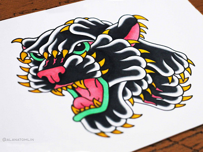 Paws & Claws alana tomlin alanatomlin american traditional cat claw panther panther head paw tattoo traditional tattoos