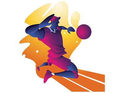 Smash The Ball ball court gradient player smash volley volleyball
