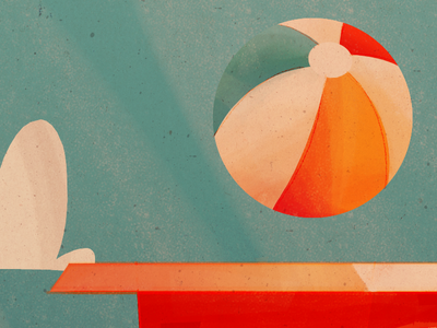 36 Days of Type | I 36days i beach beach ball beach house digital painting illustration retro retrosupply