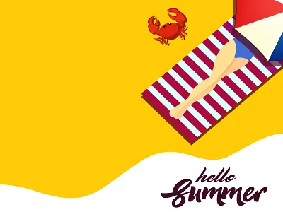 Hello Summer abstract advertisement advertising beach branding character creative design digitalartist illustration illustrator minimal poster summer typography vector
