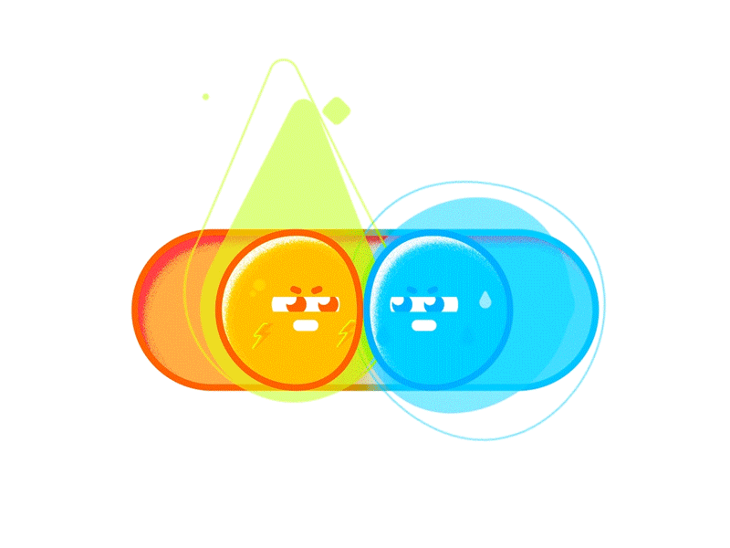 Fire vs Water 2d after effects animated gif animation cartoon character colorful daily design fire flat icon idea illustration loop motion graphics switch ui vector water