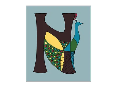 Art Nouveau Drop Capital N art nouveau drop cap illustration illustrator vector