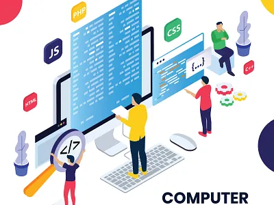 Computer Programming app application background business code coding computer computing concept creative data developer development device digital graphic icon isometric isometric design isometric illustration