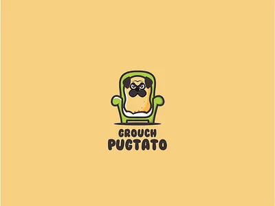 Pugtato animal branding cartoon character cute fun icon logo mascot playful