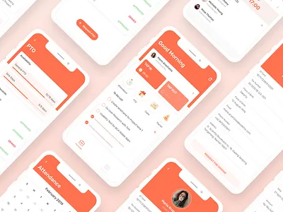 HR Management app design design detail page employees hr software ios iphone x minimal mobile ui ux
