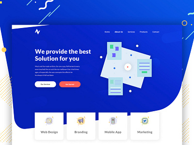 Company Portfolio Landing Page agency app design branding agency clean color company company portfolio creative design homepage illustration agency landing logo marketing agency services typography ui vector web design website
