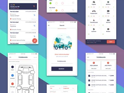 Vehicle Service Inspection appdesign inspection mobile mobile app mobile design service ui ux vehicle