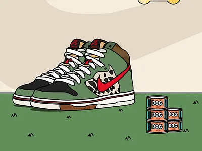 Sneaker_ Dunk SB “Dog Walker” dog drawing dunk dunk sb nike sneaker