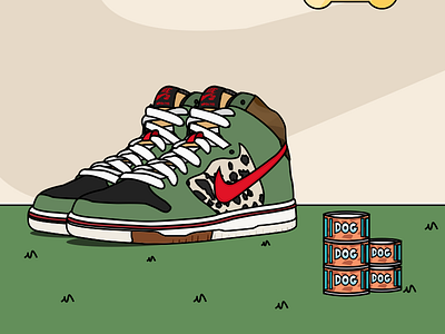 Sneaker_ Dunk SB “Dog Walker” dog drawing dunk dunk sb nike sneaker