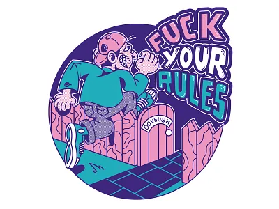 Print for t-shirt art cartoon character clothes colorful comic crazy design fuck funny graphic illustration print punk rules sticker t shirt typography vector vintage