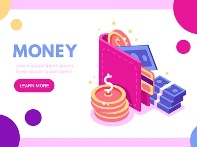 Money concept app bank business buy cash coin commerce credit card crypto deposit design economy finance flat illustration money payment vector wallet web page