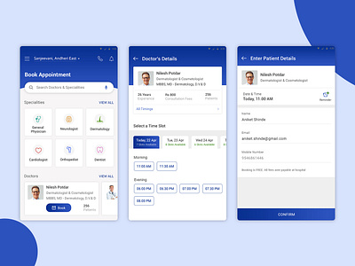 Doctor's Appointment Booking App appointment booking doctor doctor appointment hospital icons medical app mobile app photoshop ui designer mumbai