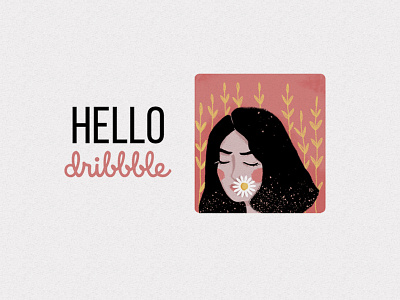 Hello dribbble design illustration